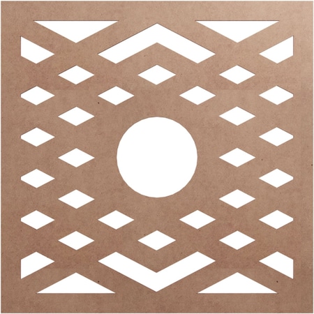 Ekena Millwork Chevron Wood Fretwork Pierced Ceiling Medallion, Wood (Paint Grade), 26"OD x 6 3/4"ID x 3/8"T CMWP26X26X0375CHMF